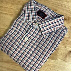 Mens UNTUCKit Slim Fit Long Sleeved Flannel Plaid Button Up Large